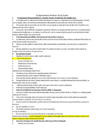 Preview page 1 of Comprehensive Predictor Study Guide (Download to  )