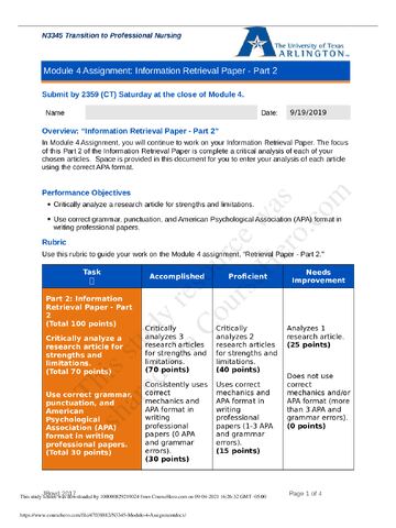 Preview page 1 of N3345 Module 4 Assignment.docx revised edition 2019/2021