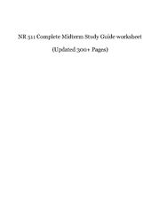 Preview of NR 511 Complete Midterm Study Guide worksheet (Updated 300+ Pages) | NR 511 Complete Midterm Study Guide worksheet (Updated 300+ Pages)