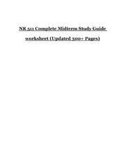 Preview of NR 511 Complete Midterm Study Guide worksheet (Updated 300 Pages) | NR 511 Complete Midterm Study Guide worksheet (Updated 300 Pages)