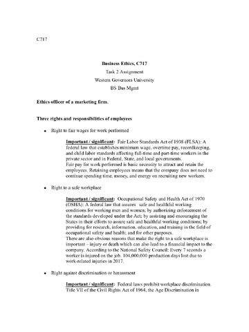 Preview page 1 of Task_2_Assignment.docx  C717  Business Ethics, C717  Task 2 Assignment  Western Governors