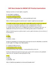 Preview of EMT-Basic Practice Exam / EMT-Basic Review for NREMT CBT
