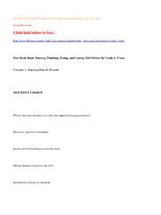 Preview of Test Bank Basic Nursing Thinking, Doing, and Caring 2nd Edition by Leslie S. Treas