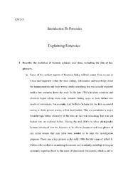 Preview of CJS/215: Introduction To Forensics Explaining Forensics