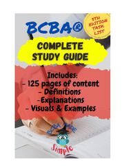 Preview of BCBA Study Guide | 5th Edition Task List | BCBA Exam Study Guide | 125 pages | BCBA Definitions and Terms | BCBA test guide | BCBA study resources | BCBA test prep