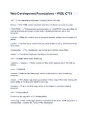 Preview page 1 of Web Development Foundations – WGU C779 Exam (Latest 2022/2023)