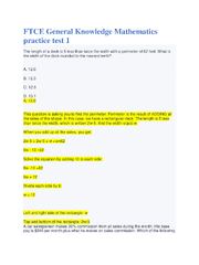 Preview of FTCE General Knowledge Mathematics practice test 1 | 50 Questions with 100% Correct Answers