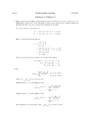 Preview of MATH 137 Multivariable Calculus Solutions to Midterm 1.