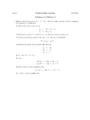 Preview of MATH 137 Multivariable Calculus Solutions to Midterm 2.