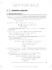Preview of Chapter 9: DIFFERENTIAL EQUATIONS. Work and Answers