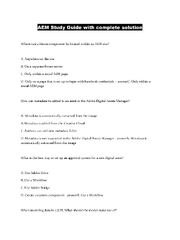 Preview of AEM Study Guide with complete solution
