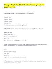 Preview of Google Analytics Certification Exam Questions and Answers