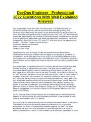 Preview of DevOps Engineer - Professional  2022 Questions With Well Explained  Answers