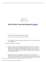 Preview of BIOS 252 Week 1 Case Study Assignment: Muscles (GRADED A)