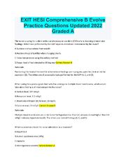 Preview of EXIT HESI Comprehensive B Evolve Practice Questions Updated 2022 Graded A+