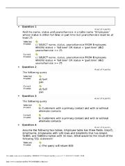 Preview of CIS 376 SQL Programming Skill Quiz