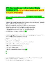 Preview of ATI Comprehensive Predictor Study Guide Part 1 (1938 Questions with 100% Correct Answers). Test bank