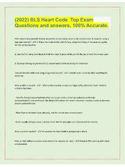 Preview of BLS Heart Code_CPR Exam. Basic Life Support (BLS) Questions and Answers.