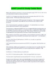 Preview page 1 of ASNT Level III Study Guide Basic Questions And Answers/ Download