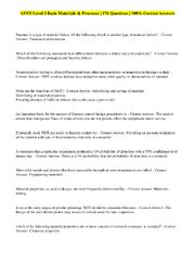 Preview page 1 of ASNT Level 3 Basic Materials & Processes Exam Latest Update/ Download to get A