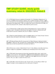 Preview of FMF STUDY GUIDE, study guide summary, rated A. 2022/2023. Rated A
