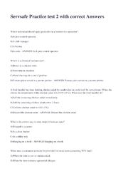 Preview of Servsafe Practice test 2 with correct Answers