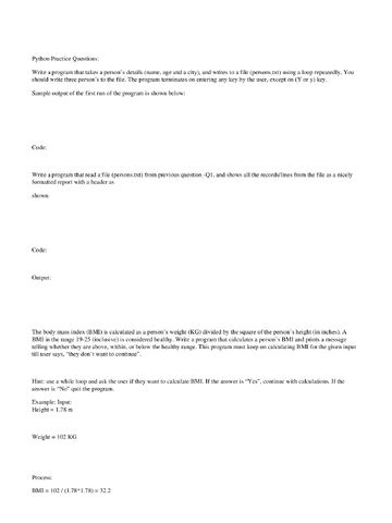 Preview page 1 of ENG-SCIDRLG- PYTHON-PRACTICE-QUIZ & ANSWERS
