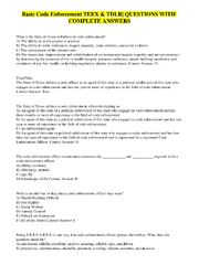 Preview of Basic Code Enforcement TEEX &amp; TDLR| QUESTIONS WITH COMPLETE ANSWERS