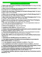 Preview of Sterile Processing Study Material for Certification Exam_(Best study guide, everything you need to pass is here)