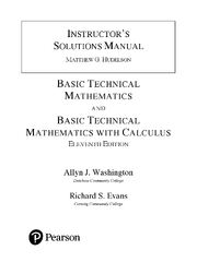 Preview of Basic Technical Mathematics with Calculus, SI Version, 11th edition By Allyn J. Washington, Richard Evans, Michelle Boué, Elizabeth Fabbroni Martin | Solutions Manual