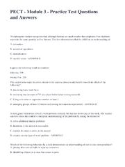 Preview of PECT - Module 3 - Practice Test Questions and Answers