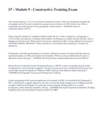 Preview page 1 of S7 - Module 9 - Constructive Training Exam