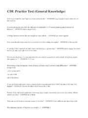Preview of CDL Practice Test (General Knowledge)