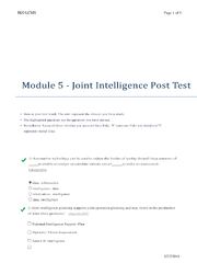Preview of Module 5 - Joint Intelligence Post Test. Revised and Corrected. 100%