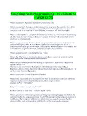 Preview of Scripting And Programming - Foundations – WGU C173 Questions And Answers With Complete Solution