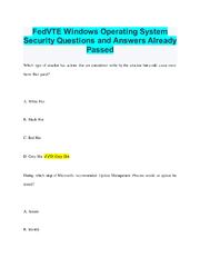 Preview of FedVTE Windows Operating System Security Questions and Answers Already Passed