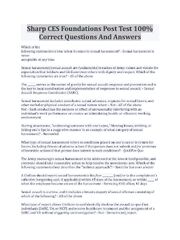 Preview page 1 of Sharp CES Foundations Post Test 100% Correct Questions And Answers
