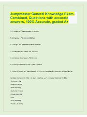 Preview of Jumpmaster General Knowledge ExamCombined, Questions with accurate  answers, 100% Accurate, graded A+