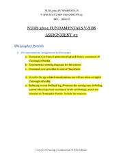 Preview of Christopher Parrish_Documentation Assignment in Docucare | NURS 3604 FUNDAMENTALS V-SIM ASSIGNMENT #3