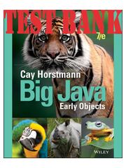 Preview of Big Java Early Objects, Enhanced eText, 7th Edition By Cay Horstmann Test Bank