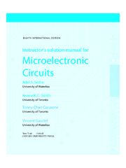 Preview of Microelectronic Circuits, 8th international Edition By Adel S. Sedra, Kenneth C. Smith, Tonny Chan Carusone, Vincent Ga | Instructor's Solution Manual