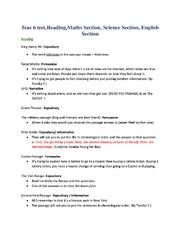 Preview of Teas 6 test,Reading,Maths Section, Science Section, English Section, All Complete, A+ Guide