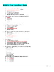 Preview of BIOS256 Final Exam Study Guide Multiple questions and answers, 100% all Correct.