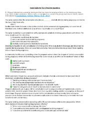 Preview of Study Guide for Test 2 Possible Questions  NURSING NUR1025C