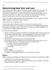 Preview page 1 of Combining Objects at Different Temperatures Determining Heat Gain and Loss