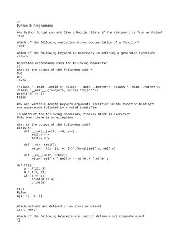 Preview page 1 of Python 3 Programming New Jersey Institute Of TechnologyCS 111answersheet (1)