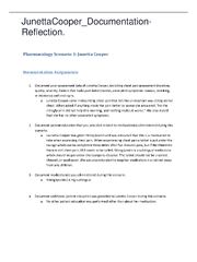Preview of JunettaCooper_Documentation-Reflection.,WELL EXPLAINED 100% CORRECT.