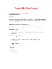 Preview of Complex Math - Complex Doris Turner Med Math Questions &amp; Answers