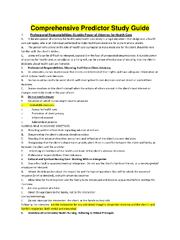 Preview of ATI Comprehensive Predictor Study Guide, Complete Solution guide, Latest Summer 2020.A+ Guide