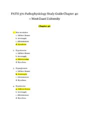 Preview of PATH 370 Pathophysiology Study Guide Chapter 40 – West Coast University | PATH370 Pathophysiology Study Guide Chapter 40